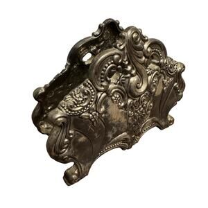 Vintage Ornate Godinger? Silver Plate? Napkin Holder Metal Decor Victorian Style
